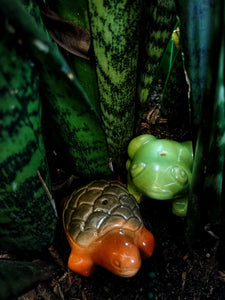 Frog & turtle ceramic incense burners