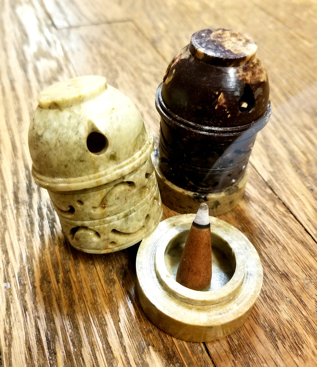 Soapstone incense cone burners