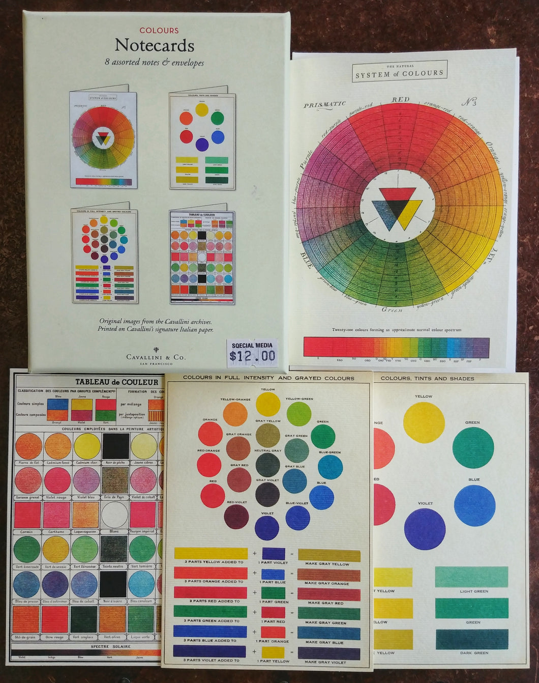 Colours vintage illustration boxed notecards (Cavallini)