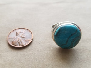 Malachite and chrysocolla ring (size 8)