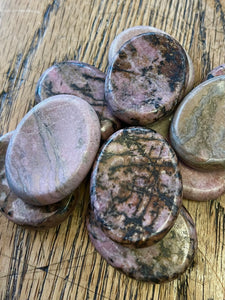 Rhodonite worry stones